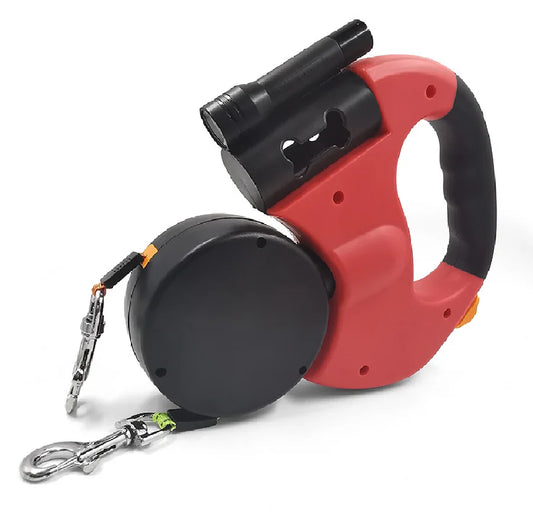 ABS Retractable Dual-Head Double Dog Leash