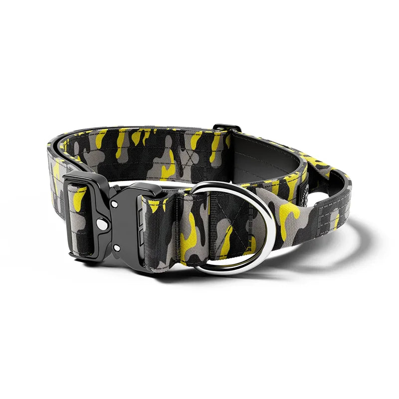 Heavy-Duty Nylon Dog Collar with Neoprene Padding – Metal Buckle Tactical Collar