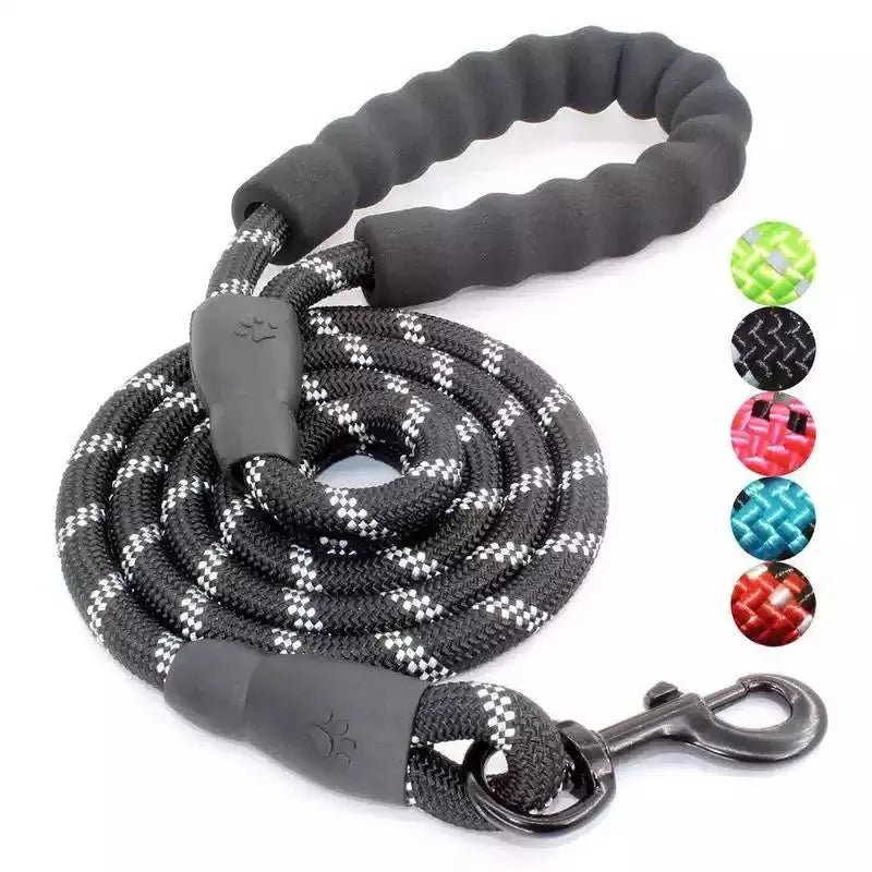 Reflective Nylon Dog Leash — Padded Handle