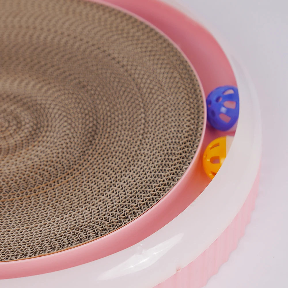 Round Cat Cardboard Scratcher – 44cm Corrugated Cat Scratch Pad
