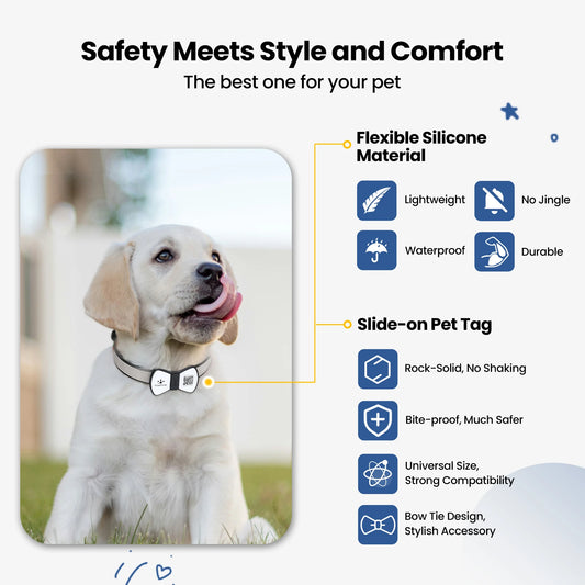 NFC Smart QR Code Pet ID Tag – Silicone, Scannable, Personalized Dog & Cat Tag