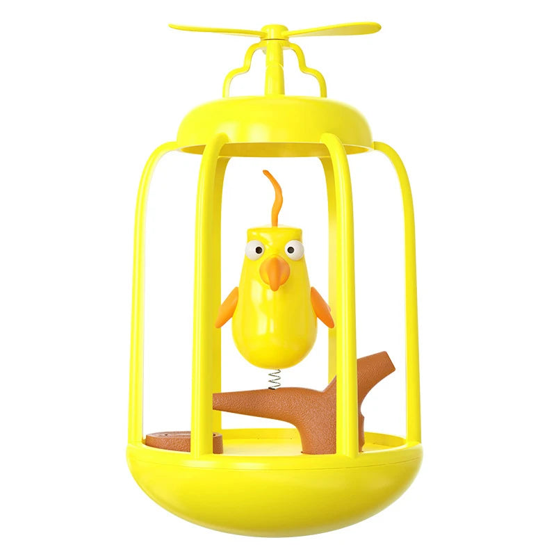 Birdcage Cat Tumbler Toy with Sound & Spinning Propeller – Interactive Self-Play Cat Toy