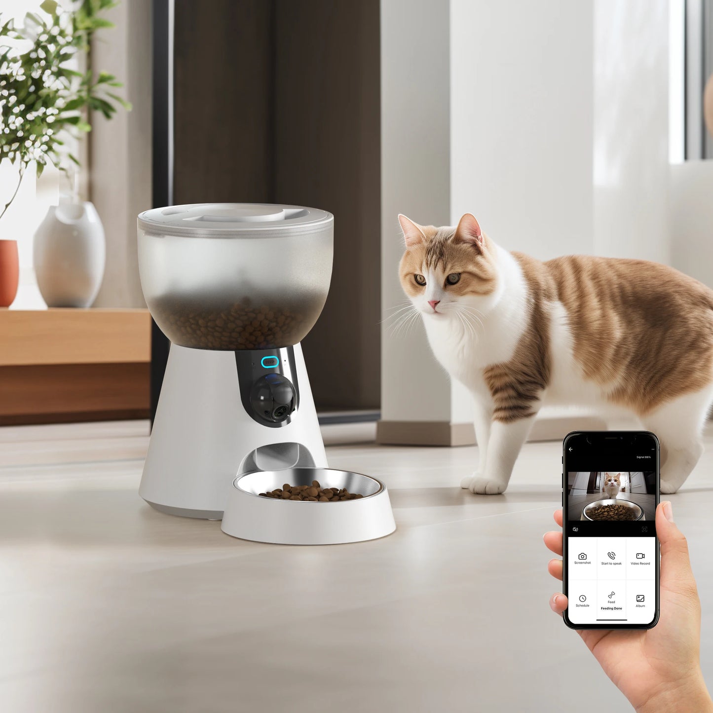 Automatic Timed Pet Feeder with Portion Control