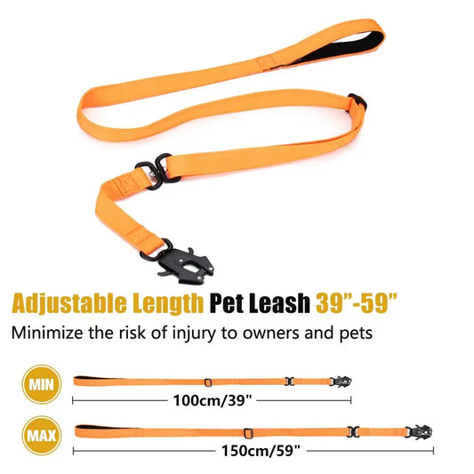 Adjustable Sports Dog Leash — 1000D Nylon, Zinc Alloy Buckle