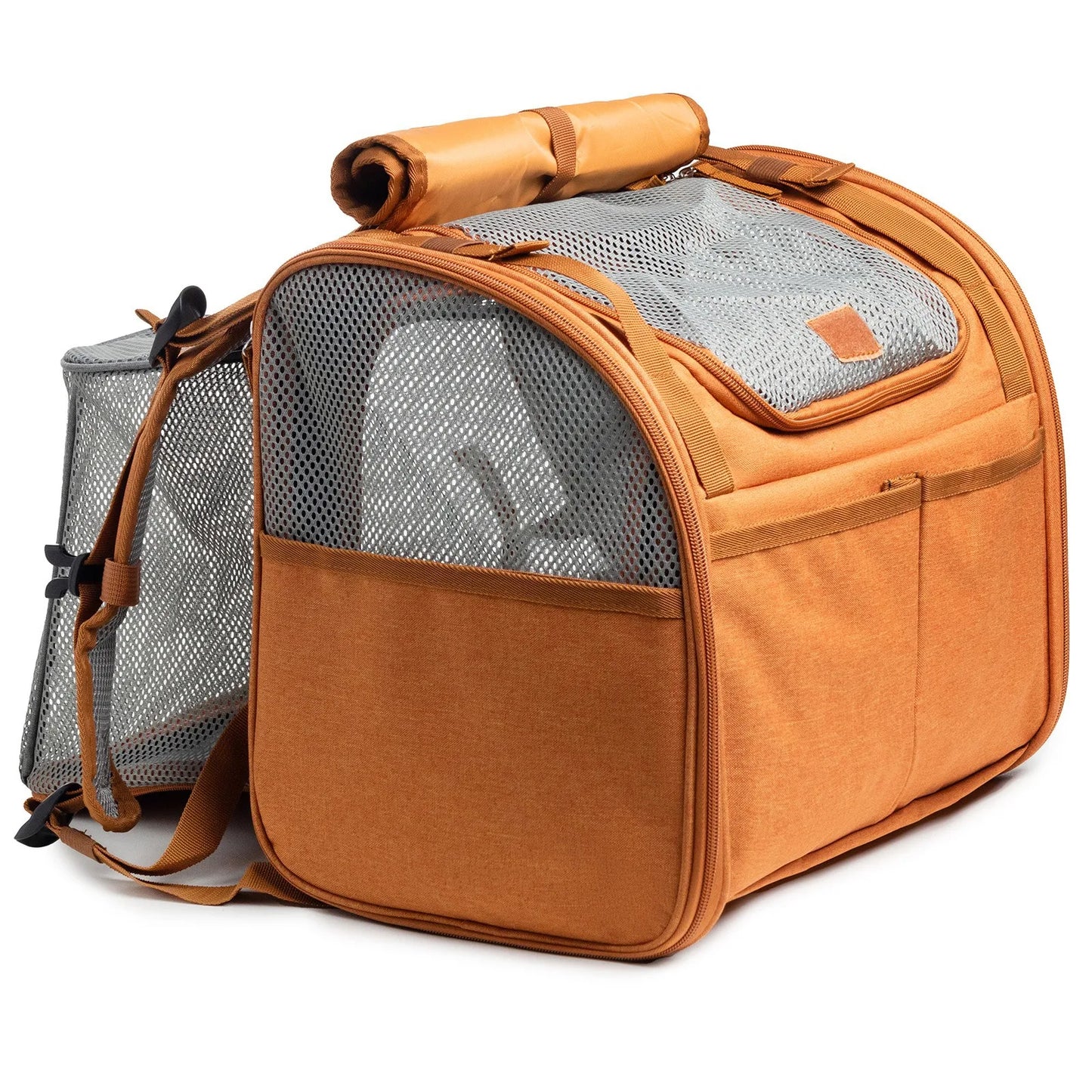 In Stock Oxford Cat Carrier Expandable Breathable Outdoor Portable Large Space Zipper Backpack