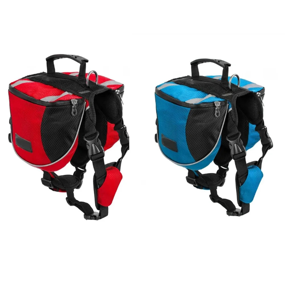 Dog Hiking Backpack Harness with Side Pockets – Adjustable Saddle Bag Day Pack