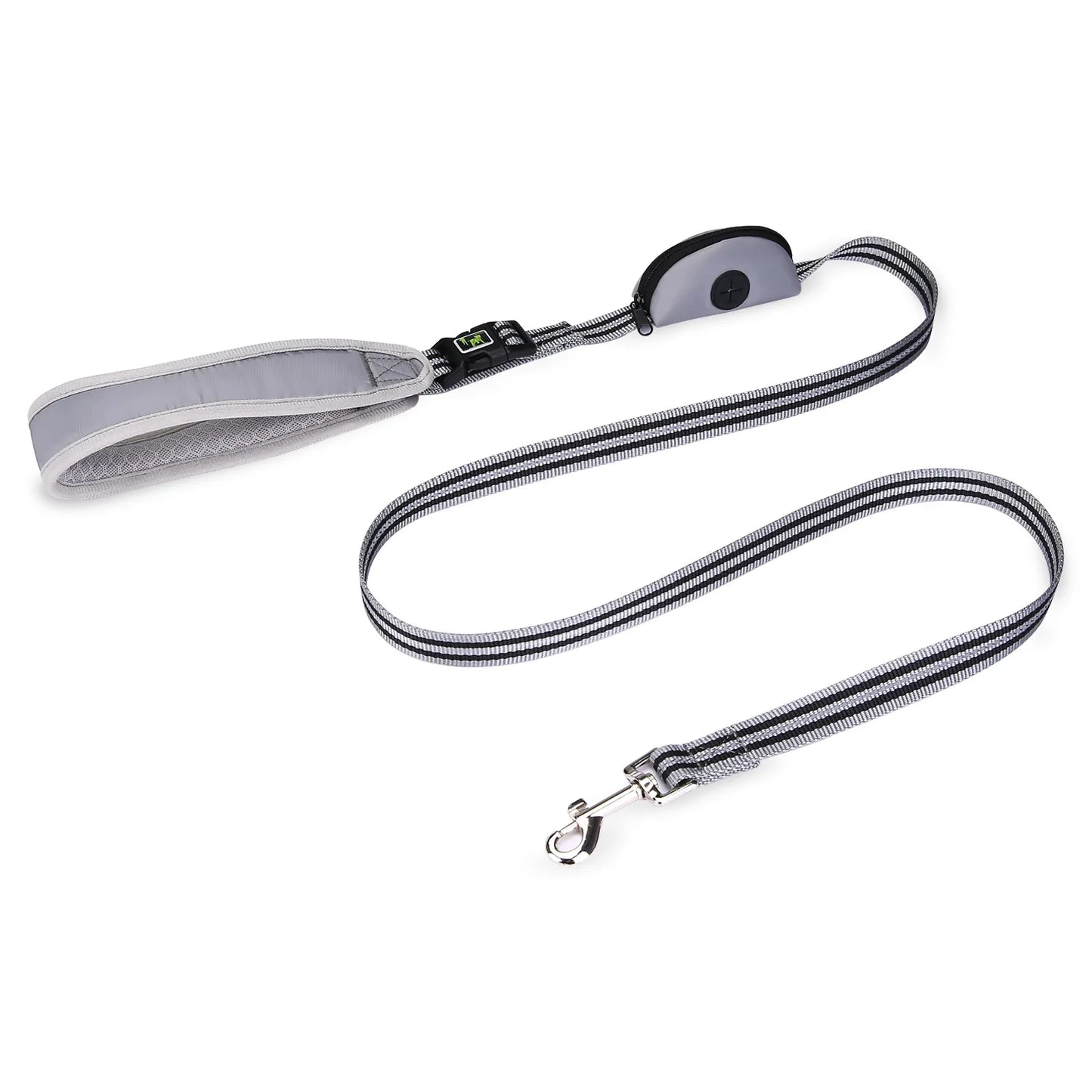 Hands-Free Dog Leash with Waste Bag Dispenser — Adjustable Nylon Walking Lead