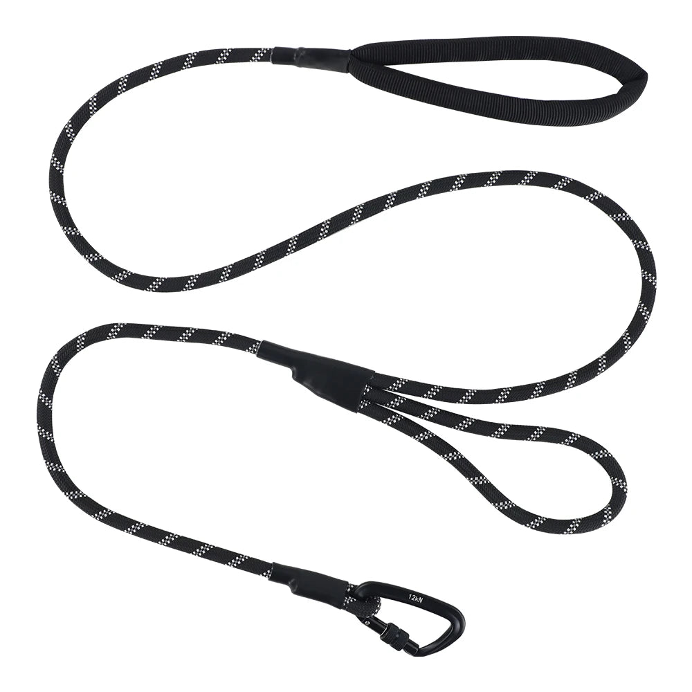 Reflective Dog Leash with Padded Handle – Mountain Climbing Rope Nylon Lead