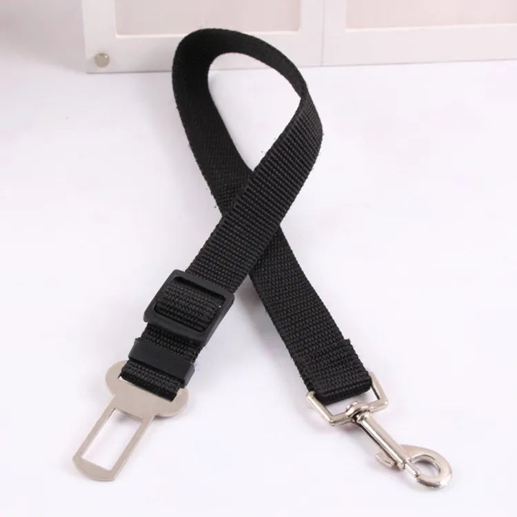 Adjustable Alloy Dog Car Seatbelt Leash — Vehicle Safety Lead, Size M, 13 Colors