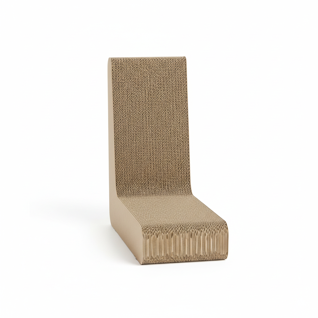 L-Shape Corrugated Cardboard Cat Scratching Post – Wear-Resistant Corner Scratcher