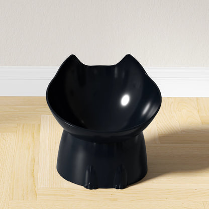 Elevated Tilted Cat Bowl – Anti-Tip Raised Feeding Dish for Neck Protection, Plastic Cat Food Bowl