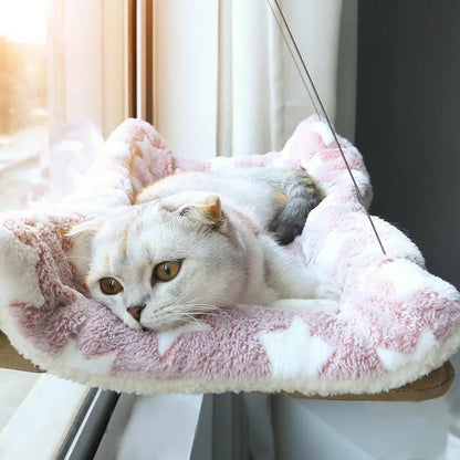 Window Cat Hammock – Hanging Aerial Sunny Seat with Suction Cups, Climbing Frame & Soft Bed for Indoor Cats