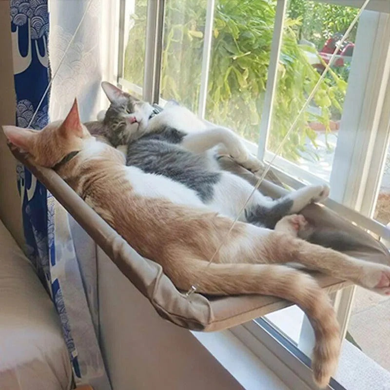 Window Cat Hammock – Hanging Aerial Sunny Seat with Suction Cups, Climbing Frame & Soft Bed for Indoor Cats