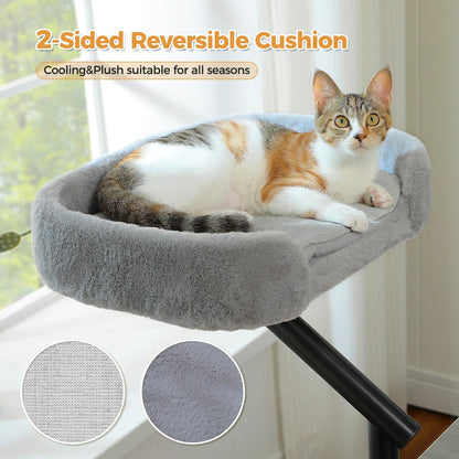360° Rotating Cat Desk Bed – Clamp-On Cat Perch for Desk, Table Hammock for Indoor Cats