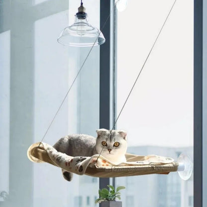 Window Cat Hammock – Hanging Aerial Sunny Seat with Suction Cups, Climbing Frame & Soft Bed for Indoor Cats