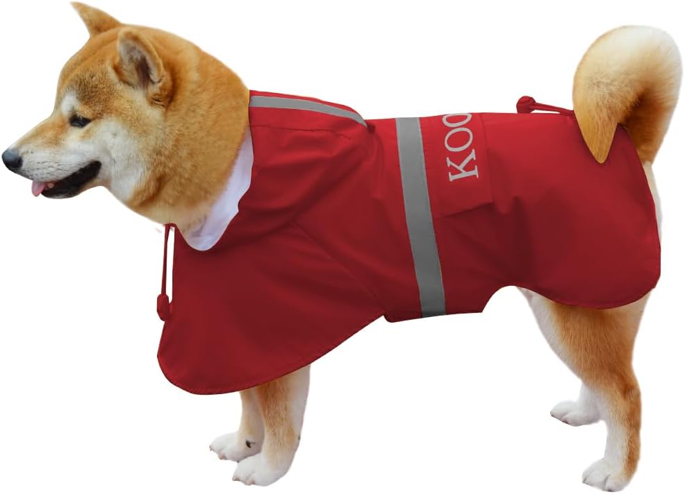Large Dog Raincoat Waterproof Jacket – Convertible Rain Poncho for Medium & Large Dogs, 5 Colors, 2XL–6XL (20–110 lbs)