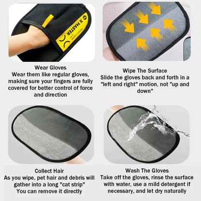 Electrostatic Pet Hair Remover Glove – Two-Way Brush for Cat & Dog Hair on Clothes, Furniture & Sofa