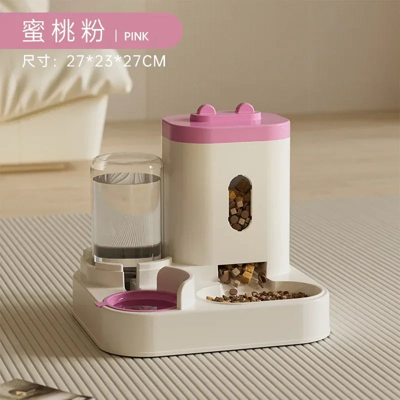 Gravity Auto Pet Feeder & Water Fountain Bowl – 2-in-1 Large Capacity Food & Water Dispenser for Cats & Dogs