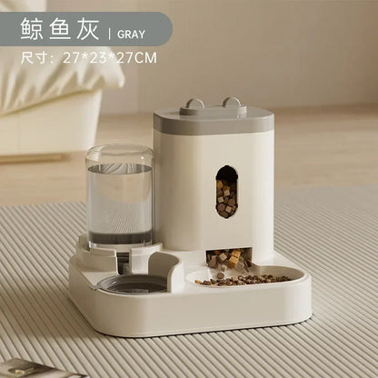 Gravity Auto Pet Feeder & Water Fountain Bowl – 2-in-1 Large Capacity Food & Water Dispenser for Cats & Dogs