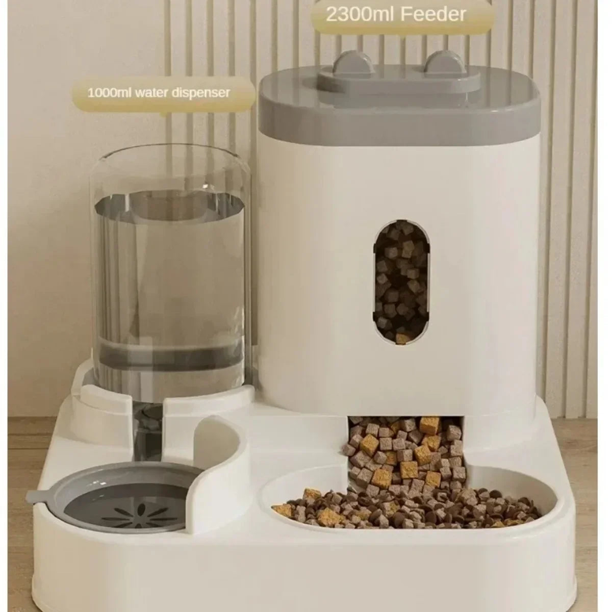 Gravity Auto Pet Feeder & Water Fountain Bowl – 2-in-1 Large Capacity Food & Water Dispenser for Cats & Dogs