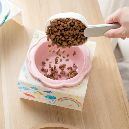 Cartoon Pet Bowl Cat Bowl Acrylic Stand Floral Ceramic Cat Bowl Neck Protection Cat Bowl Dog Food Bowl Cat Feeder  Pet Supplies