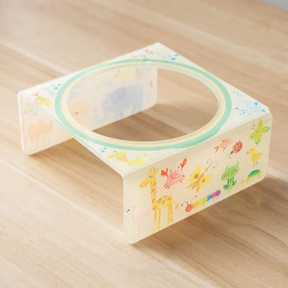 Cartoon Pet Bowl Cat Bowl Acrylic Stand Floral Ceramic Cat Bowl Neck Protection Cat Bowl Dog Food Bowl Cat Feeder  Pet Supplies
