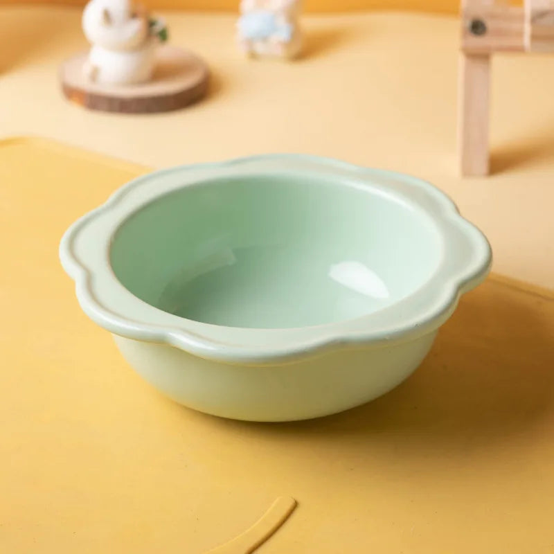 Cartoon Pet Bowl Cat Bowl Acrylic Stand Floral Ceramic Cat Bowl Neck Protection Cat Bowl Dog Food Bowl Cat Feeder  Pet Supplies