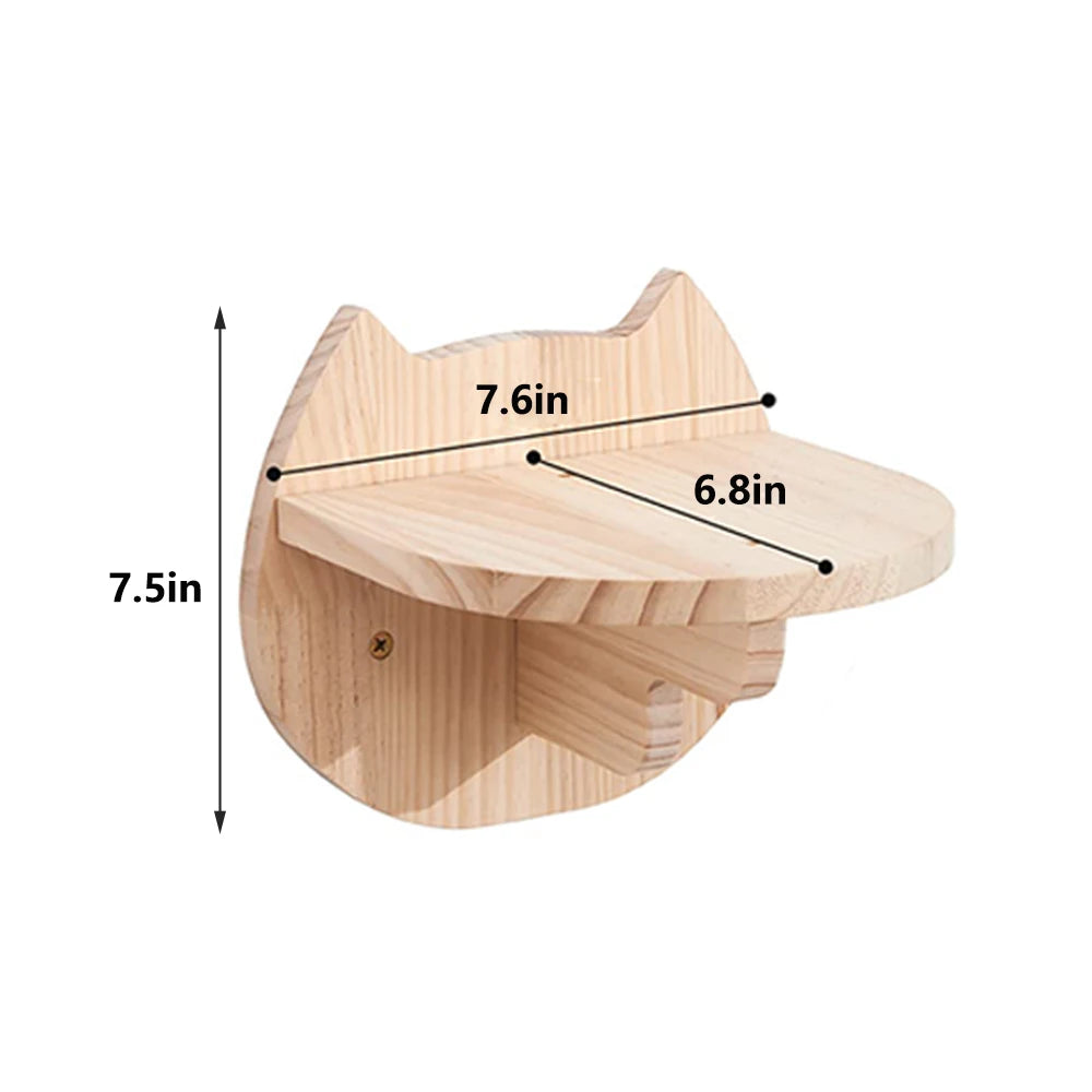 Wall-Mounted Cat Climbing Shelf – Modular Cat Wall Furniture with Hammock, Stairway, Scratching Post & Perch, Pine Wood