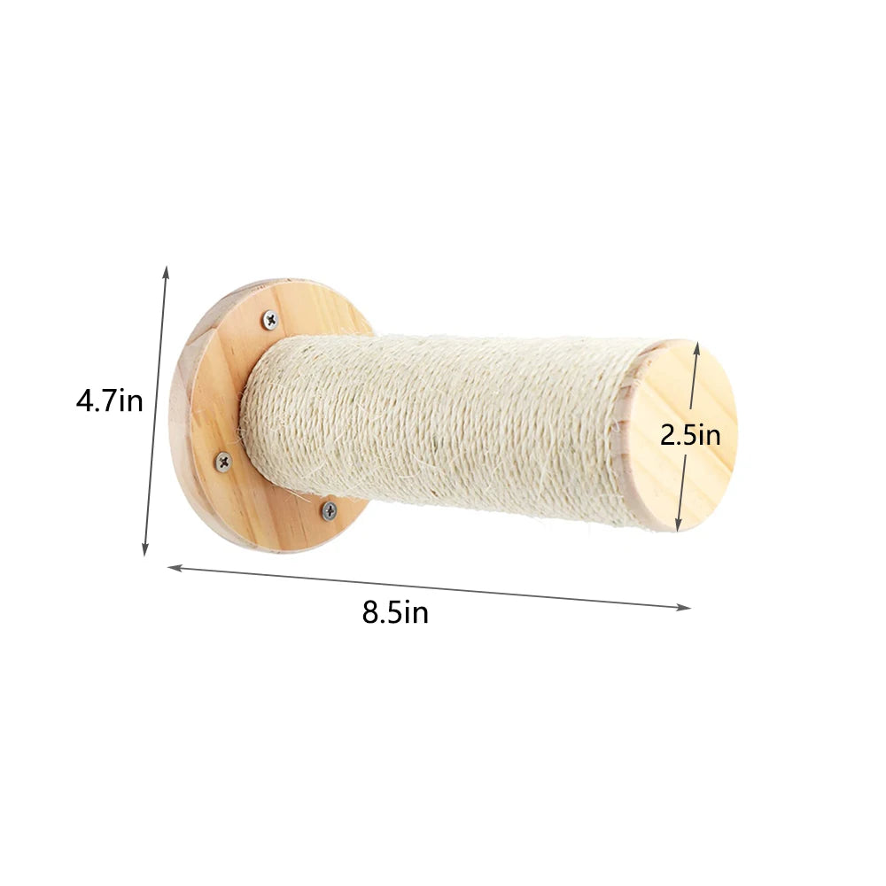 Wall-Mounted Cat Climbing Shelf – Modular Cat Wall Furniture with Hammock, Stairway, Scratching Post & Perch, Pine Wood