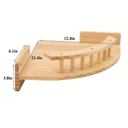 Wall-Mounted Cat Climbing Shelf – Modular Cat Wall Furniture with Hammock, Stairway, Scratching Post & Perch, Pine Wood