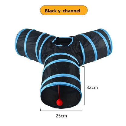 Foldable Cat Play Tunnel – Interactive Collapsible Tube Toy for Cats & Kittens, Multiple Shapes, Night Light Option