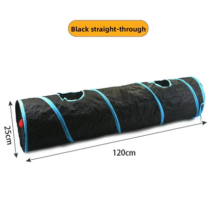 Foldable Cat Play Tunnel – Interactive Collapsible Tube Toy for Cats & Kittens, Multiple Shapes, Night Light Option
