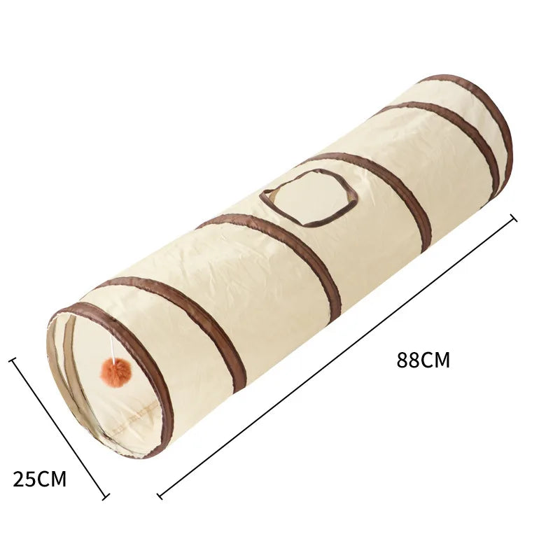 Foldable Cat Play Tunnel – Interactive Collapsible Tube Toy for Cats & Kittens, Multiple Shapes, Night Light Option