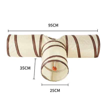 Foldable Cat Play Tunnel – Interactive Collapsible Tube Toy for Cats & Kittens, Multiple Shapes, Night Light Option