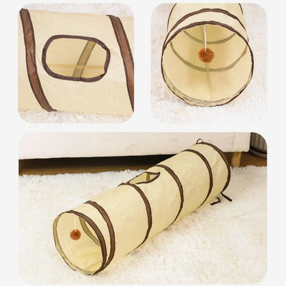Foldable Cat Play Tunnel – Interactive Collapsible Tube Toy for Cats & Kittens, Multiple Shapes, Night Light Option