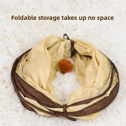 Foldable Cat Play Tunnel – Interactive Collapsible Tube Toy for Cats & Kittens, Multiple Shapes, Night Light Option