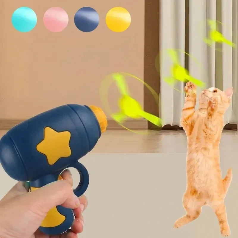 Mini Flying Disc Launcher Cat Toy – Interactive Shooting Gun Chasing Toy