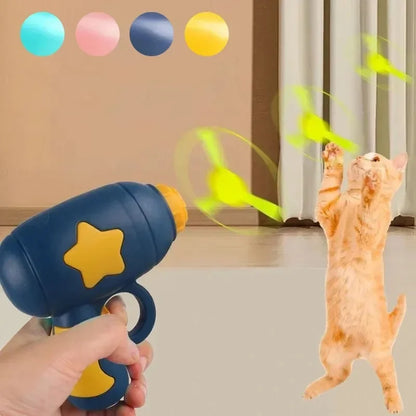 Mini Flying Disc Launcher Cat Toy – Interactive Shooting Gun Chasing Toy
