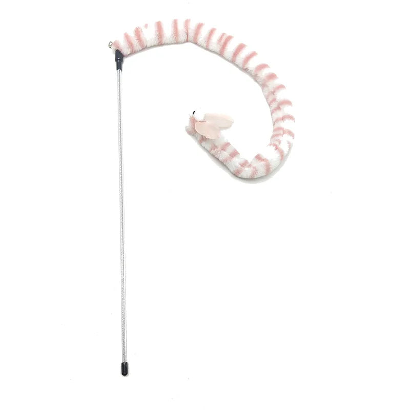 Flannel Cat Toy Wand | Bite-Resistant Cloth Strip Cat Teaser | 9 Patterns