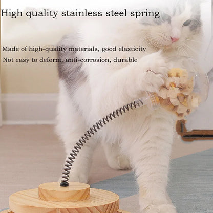 Solid Wood Puzzle Feeder Toy for Cats & Dogs – Slow Feed Tumbler