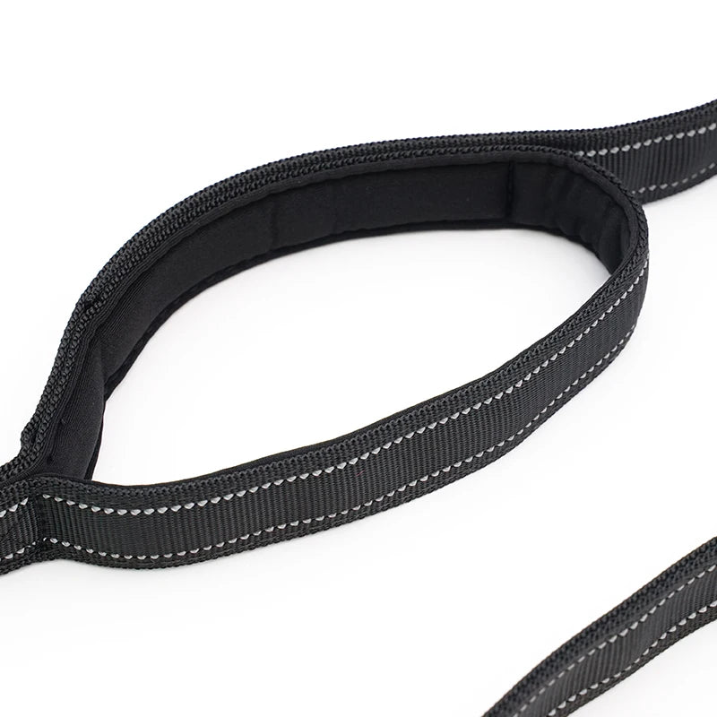 6ft Double Handle Dog Leash | Reflective Soft Padded Nylon Training Lead