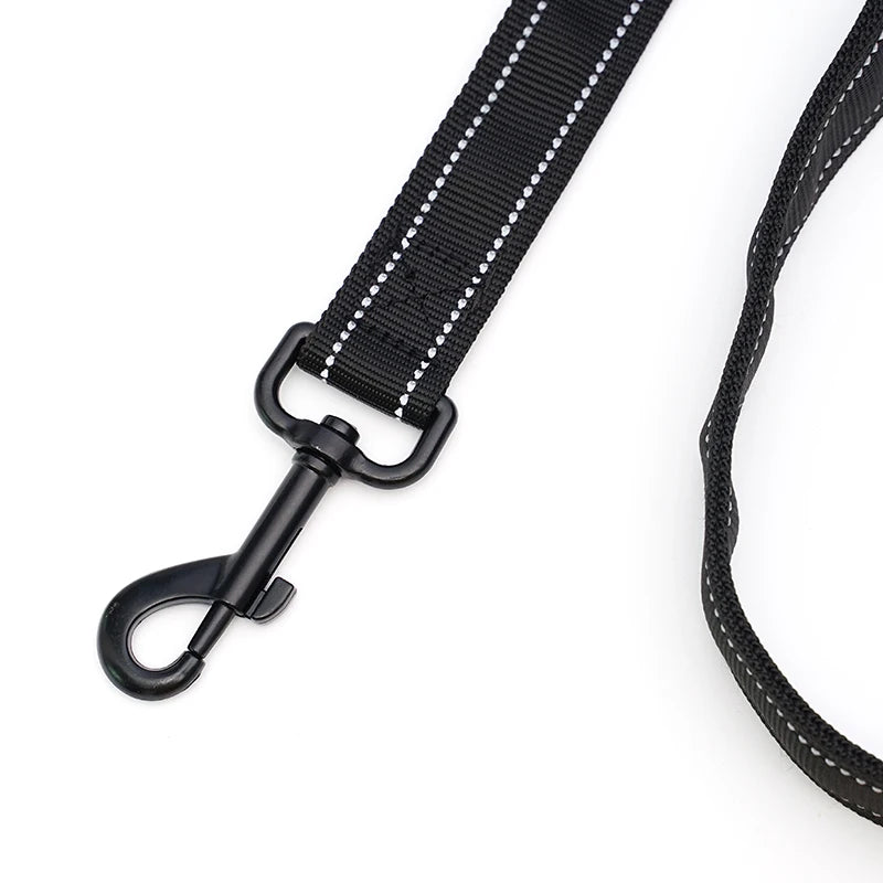 6ft Double Handle Dog Leash | Reflective Soft Padded Nylon Training Lead