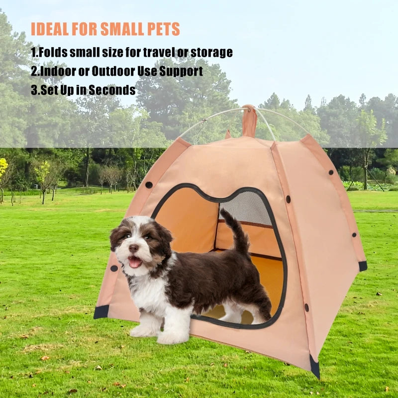 Foldable Pet Tent Bed | Portable Cat Cave with Breathable Mesh | Travel-Friendly Pet Hideaway