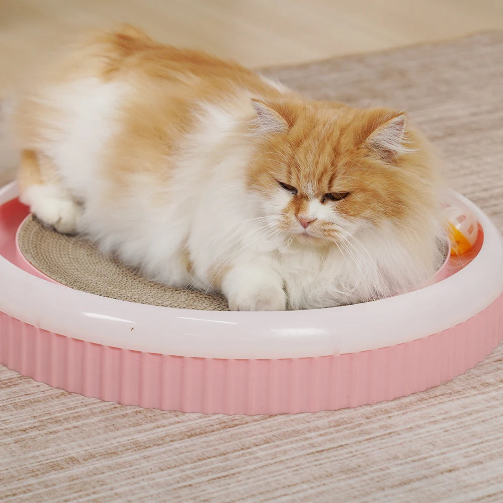 Round Cat Cardboard Scratcher – 44cm Corrugated Cat Scratch Pad