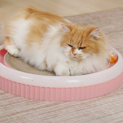 Round Cat Cardboard Scratcher – 44cm Corrugated Cat Scratch Pad
