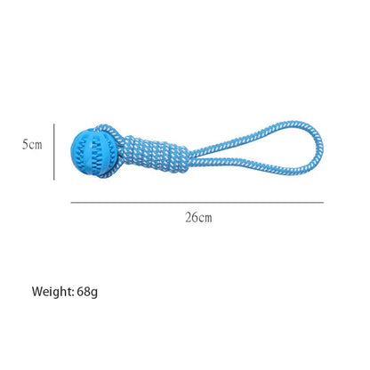 Durable Braided Rope and Rubber Ball Pet Chew Toys for Teething Puppies Plush Gift for Cats for Playing