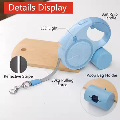 Retractable Dog Leash 5M/16ft — Tangle-Free Walking Lead with One-Button Lock