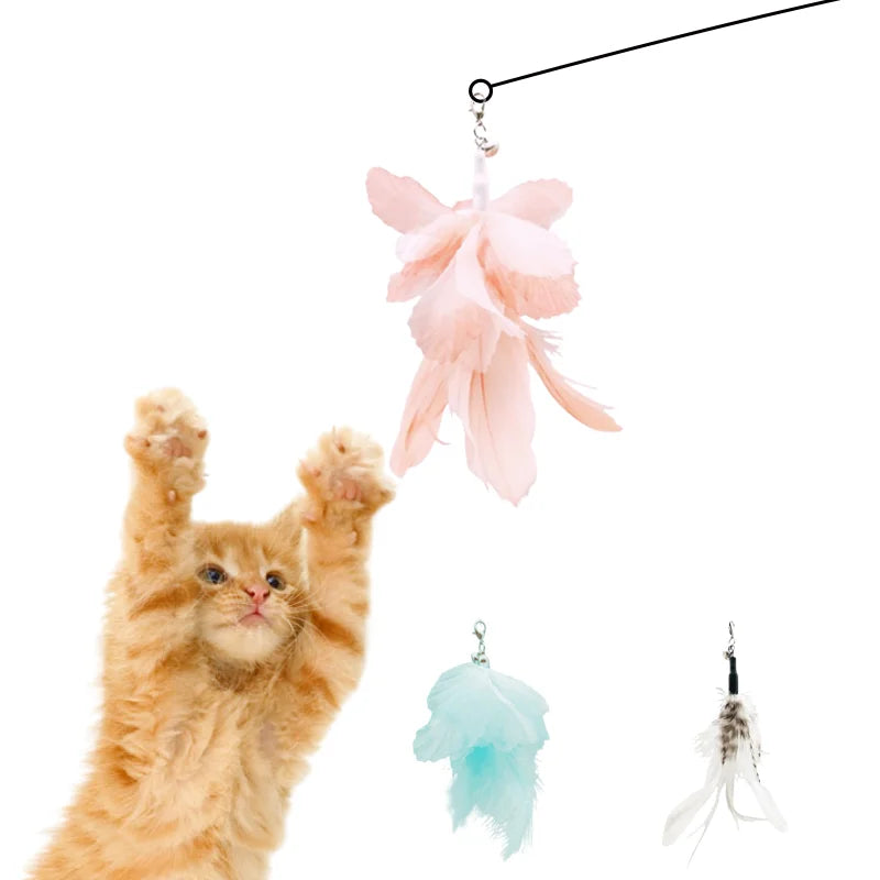 Fairy Series Colorful Feather Cat Wand with Bell | 10 Styles | Wands & Replacement Heads