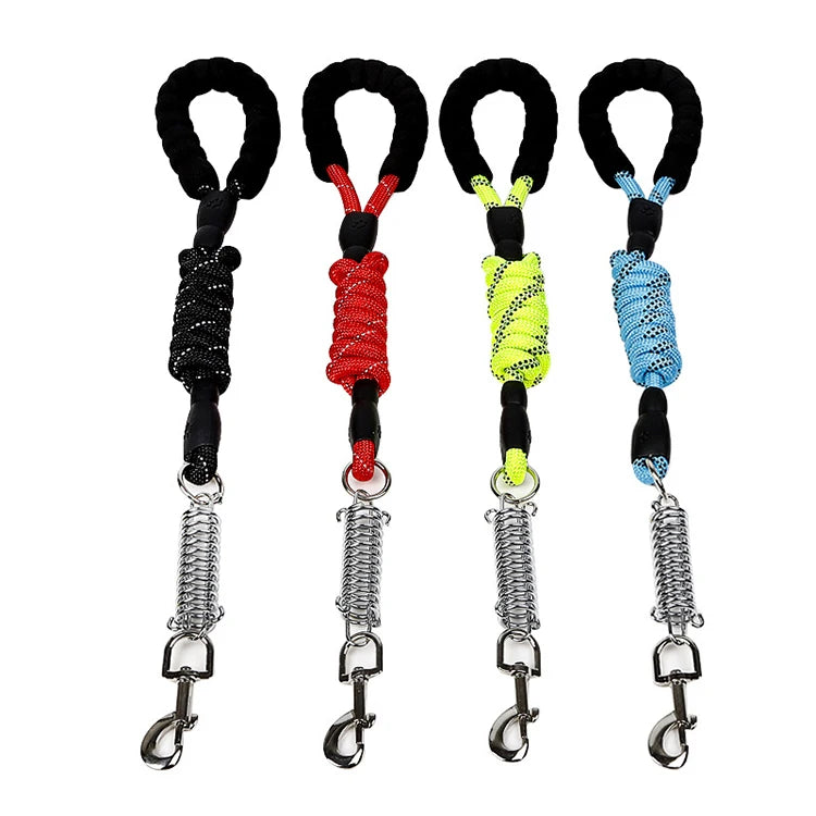 Reflective Dog Leash with Bungee Spring – Nylon Safety Lead for Dogs