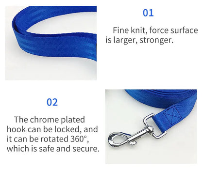 Long Training Dog Lead | Heavy Duty Nylon Recall Leash Outdoor Dog Training